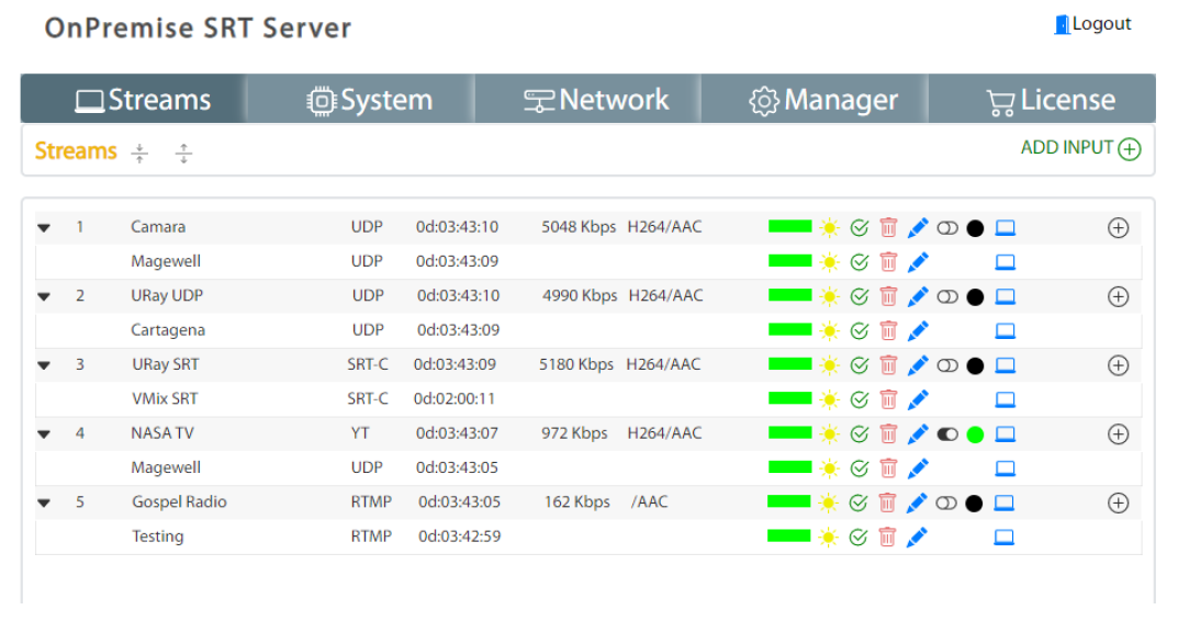 Auddio OnPremise SRT Server